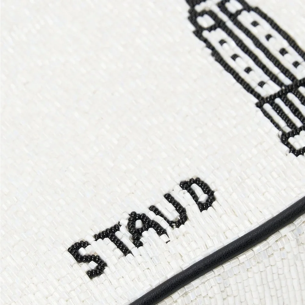 Staud I Love NY Tommy Viral Beaded Shoulder Bag Purse Handbag - Picture 3 of 12